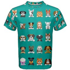 Different Type Vector Cartoon Dog Faces Men s Cotton Tee by Vaneshart