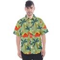 Cute Colorful Dinosaur Seamless Pattern Men s Short Sleeve Shirt View1