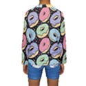 Colorful Donut Seamless Pattern On Black Vector Kids  Long Sleeve Swimwear View2