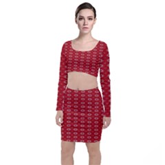 Red Kalider Top And Skirt Sets by Sparkle