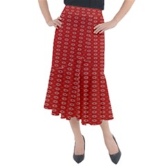 Red Kalider Midi Mermaid Skirt by Sparkle