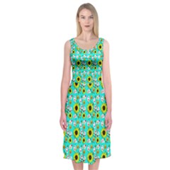 Hawaii Ghost Aqua Midi Sleeveless Dress by snowwhitegirl