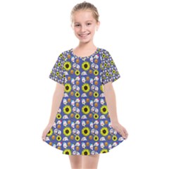 Hawaii Ghost Blue Kids  Smock Dress by snowwhitegirl