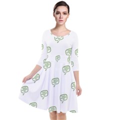 Happy St Patricks Day Symbol Motif Pattern Quarter Sleeve Waist Band Dress by dflcprintsclothing