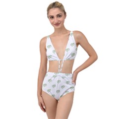 Happy St Patricks Day Symbol Motif Pattern Tied Up Two Piece Swimsuit by dflcprintsclothing