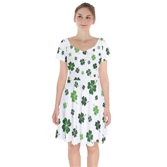 St Patricks Day Pattern Short Sleeve Bardot Dress by Valentinaart