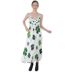 St Patricks Day Pattern Tie Back Maxi Dress by Valentinaart