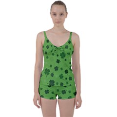 St Patricks Day Tie Front Two Piece Tankini by Valentinaart