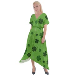 St Patricks Day Cross Front Sharkbite Hem Maxi Dress by Valentinaart