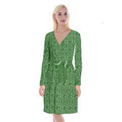 St Patricks Day Long Sleeve Velvet Front Wrap Dress by Valentinaart