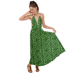 St Patricks Day Backless Maxi Beach Dress by Valentinaart