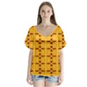 Digital Illusion V-Neck Flutter Sleeve Top View1