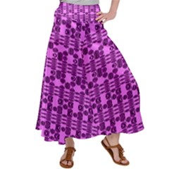 Digital Violet Satin Palazzo Pants by Sparkle