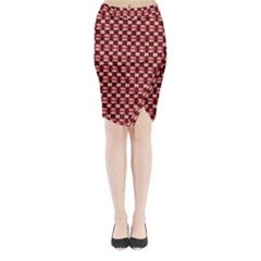 Red Kalider Midi Wrap Pencil Skirt by Sparkle