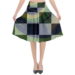 Digital Checkboard Flared Midi Skirt by Sparkle