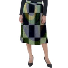 Circle Checks Classic Velour Midi Skirt  by Sparkle