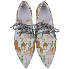 Camels Cactus Desert Pattern Pointed Oxford Shoes by Wegoenart