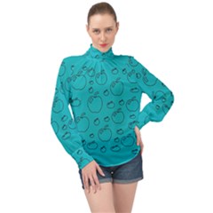 Small Apples And Big Apples High Neck Long Sleeve Chiffon Top by pepitasart