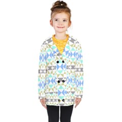 Multicolored Geometric Pattern Kids  Double Breasted Button Coat by dflcprintsclothing