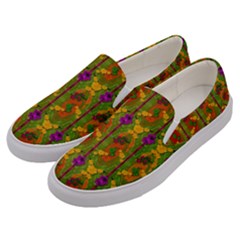 Sakura Blossoms Popart Men s Canvas Slip Ons by pepitasart