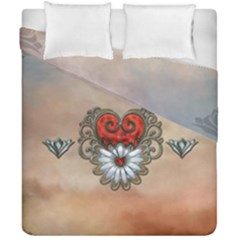 Wonderful Elegant Heart Duvet Cover Double Side (california King Size) by FantasyWorld7