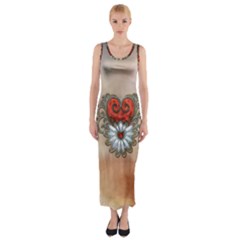 Wonderful Elegant Heart Fitted Maxi Dress by FantasyWorld7