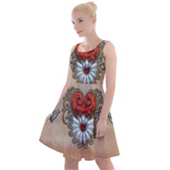 Wonderful Elegant Heart Knee Length Skater Dress by FantasyWorld7