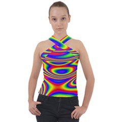 Rainbow Cross Neck Velour Top by Sparkle