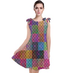 Random Colors Hexagon Tie Up Tunic Dress by Sparkle