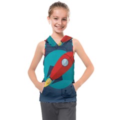 Rocket With Science Related Icons Image Kids  Sleeveless Hoodie by Vaneshart