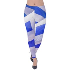 Uruguay Flags Waving Velvet Leggings by dflcprintsclothing