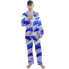 Uruguay Flags Waving Men s Long Sleeve Satin Pyjamas Set by dflcprintsclothing