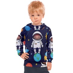 Boy Spaceman Space Rocket Ufo Planets Stars Kids  Hooded Pullover by Vaneshart