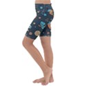 Space Seamless Pattern Kids  Lightweight Velour Cropped Yoga Leggings View2