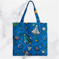 About Space Seamless Pattern Zipper Grocery Tote Bag by Vaneshart