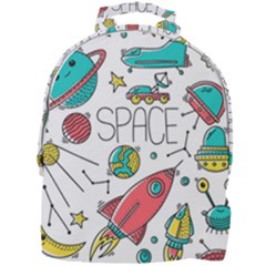 Space Cosmos Seamless Pattern Seamless Pattern Doodle Style Mini Full Print Backpack by Vaneshart