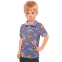 Outer Space Seamless Background Kids  Polo Tee View1