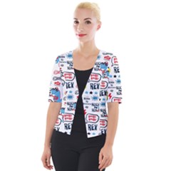 Monster Cool Seamless Pattern Cropped Button Cardigan by Vaneshart