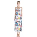 Monster Cool Seamless Pattern Button Up Chiffon Maxi Dress View1