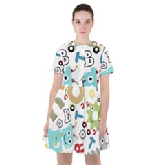 Seamless Pattern Vector With Funny Robots Cartoon Sailor Dress by Vaneshart