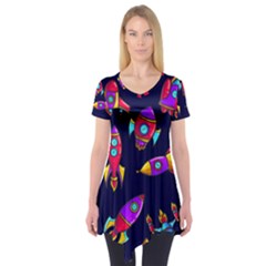 Space Patterns Short Sleeve Tunic  by Vaneshart