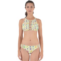 Seamless Pattern Musical Note Doodle Symbol Perfectly Cut Out Bikini Set by Vaneshart