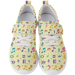 Seamless Pattern Musical Note Doodle Symbol Men s Velcro Strap Shoes by Vaneshart