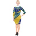 Brazil Flags Waving Background Quarter Sleeve Hood Bodycon Dress View2