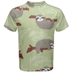 Sloths Pattern Design Men s Cotton Tee by Vaneshart