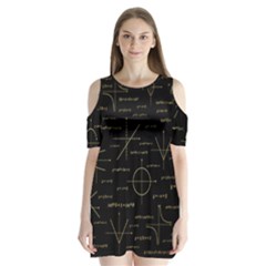 Abstract Math Pattern Shoulder Cutout Velvet One Piece by Vaneshart