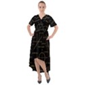 Abstract Math Pattern Front Wrap High Low Dress View1