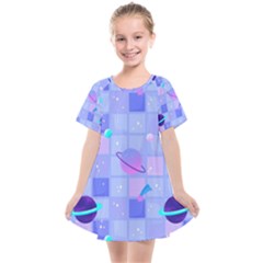 Seamless Pattern Pastel Galaxy Future Kids  Smock Dress by Vaneshart