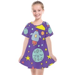 Card With Lovely Planets Kids  Smock Dress by Vaneshart