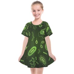 Bacteria Virus Seamless Pattern Inversion Kids  Smock Dress by Vaneshart